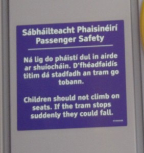 Luas Passenger Safety Sign